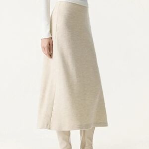 Ogl Invisible Slimming Waistband Ribbed Midi Pull-on Skirt Navy / L